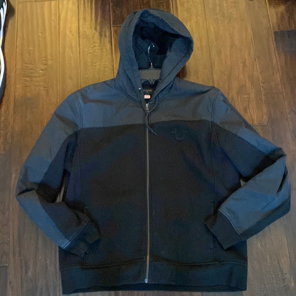 Mens True Religion fleece lined zip up jacket size 2XL